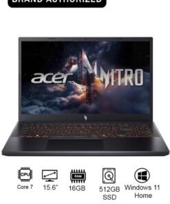 Acer Nitro V ANV15 Gaming Laptop 14th Gen Intel Core 7-240H 10 Cores Upto 5.2GHz/16GB DDR5 RAM/512GB SSD Storage/6GB NVIDIA®GeForce®RTX 3050 Graphics/15.6" FHD IPS 165Hz Display/W11/WiFi-6/Amber Backlit KB/Thunderbolt 4/ English/Arabic Obsidian Black