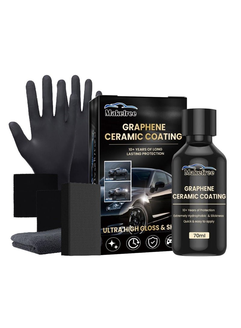 Graphene Ceramic Coating for Automotive,Ceramic Coating for Cars, Graphene Coating for Car Detailing, Long-Lasting Protection Kit for Car Detailing (70ml)