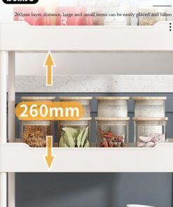 Alternative view of DUNISO 5 Tier Rolling Cart Organizer with Wheels, Large Capacity Shelves, Multi-Purpose Storage Rack  Plastic Rolling Utility Organizer Rack,Storage Basket Organizer Shelves for Bathroom, Kitchen, Livingroom, Bedroom