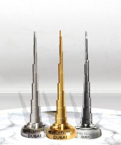 Souvenir Souq Metal Burj Khalifa 3 pcs 12 cm multicolor, Gold,Silver,Antique polish
