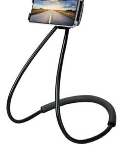 Lazy Bracket - Universal Hanging on Neck Lazy Phone Holder DIY Free Rotating Stand on Table Smart Multiple Functions Mobile Phone Mount Stand(Black)