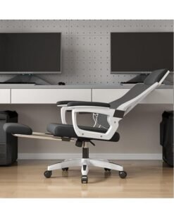 Ergonomic Office Chair Desk Chair with Lumbar Support Gaming Chair with Adjustable Headrest and Armrest Swivel Computer Chair for Home Office(White)