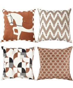 RATSAW Pillow Covers Set of 4, Throw Pillow Cover, Maillard style Cushion Covers 45cm x 45cm,For Living Room Sofa Couch Bed Pillowcases 18x18 inches（Double sided pattern）