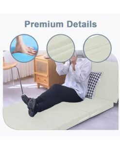 Alternative view of XiuWoo Portable 4-Folding Thick Foam Mattress, Foldable Bed, Guest Beds, Portable Bed, Topper Guest Mat, Sleeping Pad, Floor Nap with Breathable & Washable Cover