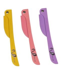 Feather 3-Piece Flamingos Ladies Razor For Facial And Body Hair Yellow/Pink/Purple