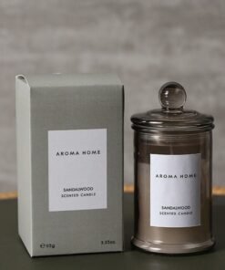 Aroma Home Aroma Naturals Luxury Candles Scented Candle Jar with Lid Perfect Design Perfect Gift for Home Decor Fashion 95g (Ebony Sandalwood)