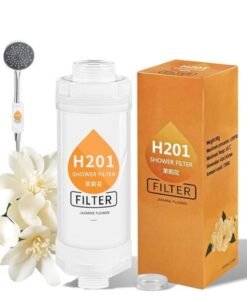 H201 Vitamin C Shower Filter for hair fall - Water Purifying Shower Head for Healthy Skin & Hair - Vitamin C Infuser, Hard Water Softener, Beaded Filter for Bacteria Removal - Bathroom Accessories for Hair Loss Prevention & Hydration