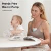 MiOne 2 Hands-Free Wearable Electric Breast Pump with LCD Display, 9 Levels and 2 Modes Rechargeable with Massage Mode