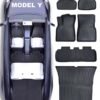 CHIYLE Tesla Model Y Floor Mats 2021 2022 2023 2024(5-seat), Tesla model Y All Weather floor mats, Front trunk Trunk Mat Rear Cargo Liner,Tesla Model Y Accessories 2021 Tesla Model Y Accessories 2022 Tesla Model Y Accessories 2023 Tesla Model Y Accessories 2024(6 PCS)