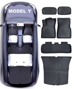 CHIYLE Tesla Model Y Floor Mats 2021 2022 2023 2024(5-seat), Tesla model Y All Weather floor mats, Front trunk Trunk Mat Rear Cargo Liner,Tesla Model Y Accessories 2021 Tesla Model Y Accessories 2022 Tesla Model Y Accessories 2023 Tesla Model Y Accessories 2024(6 PCS)