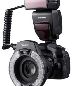 Yongnuo YN14EX II Macro Ring Flash for Canon DSLR Cameras TTL Macro Flash with Large LCD Display Adapter Rings Color Temperature Filters Hot Shoe Mount