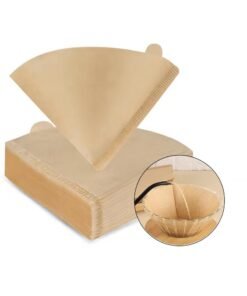 EqiEch 100-Piece Coffee Filter Paper V60 Size 02 Unbleached Natural Brown
