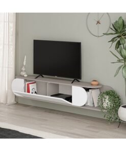Alternative view of Mourah Home Tone Modern Floating Tv Stand Up To 65'' Inch Tvs| 2 Doors Storage| Tv Console With 2 Storag| 180X29.6X30 Cm (Light Mocha White)