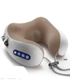 TIGER Electric Travel Neck Massage Pillow – U-Shaped Memory Foam with Kneading Vibration, Cervical Pain Relief, Ideal for Airplane, Train, and Car – Portable, Comfortable, and Relaxing Neck Massager for Travel