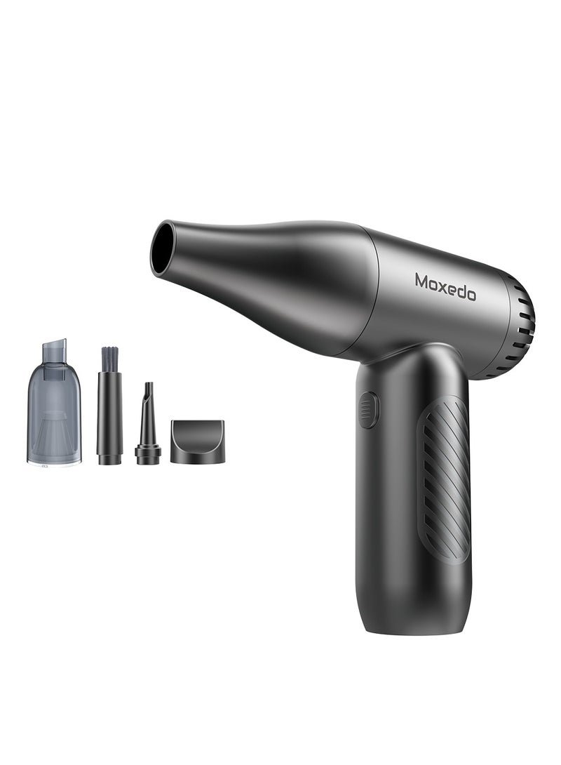 Moxedo 2 in 1 Turbo Air Duster and Vacuum Cleaner with 8000PA Suction Power 130000RPM 4 Level Gear Speed Portable Cordless Compressed Blower Cleaning Tool for Electronics Cars and More