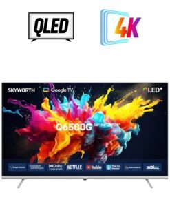 Skyworth 55 Inch QLED 4K Google Smart TV – Dolby Vision & HDR10+, Alexa Built-In, Voice Control, Bluetooth, Netflix, YouTube, MediaTek Chipset, Game Mode, 2GB RAM + 8GB ROM, Slim Bezel – 1-Year Warranty – Model: 55Q6500G 55Q6500G black