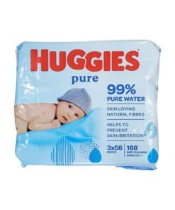 HUGGIES Pure Baby Wipes, 99% Pure Water Wipes, 3 Pack x 56 Wipes, 168 Count