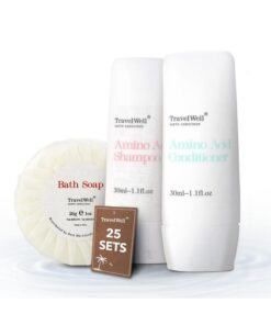 Travelwell Ravelwell Hotel Amenities Toiletries Individually Wrapped 30Ml Shampoo 25 Bottles + Conditioner 25 Bottles + 28G Mini Soap Bars 25 Bars ; Travel Size Toiletries ; Hotel Toiletries Bulk Set