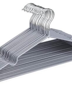 HOUSE DAY Metal Hangers Coated Hangers 10 Pack - Grey Shirt Hangers for Clothes Space Saving Clothes Hangers Rubber Coat Hangers for Adult Heavy Duty Hangers Strong Anti-Slip Hangers Wire Hangers