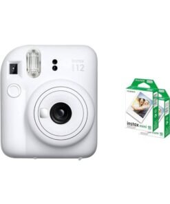 FUJIFILM Instax Mini 12 Instant Film Camera With Pack Of 20 Films Clay White