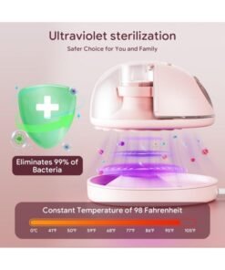 Jccgoo Heated Base Hands Free Breast Pump, Wearable Breastfeeding Pump of Baby Heated Dustproof Base, Automatic Voice Prompts, LED Display with 4 Modes &12 Levels, Memory Function