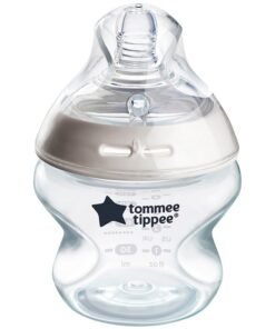 tommee tippee Closer To Nature Baby Feeding Bottle, 150ml, 0M+, Slow Flow Nature Teat With Anti-Colic Valve