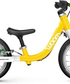 Woom GO 1 Balance Bike for Toddlers - 12-Inch Wheels - Hand Brake - Lightweight Aluminum Frame - Ages 1.5 to 3.5 - Vibrant Yellow