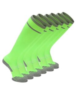 SKY WING Unisex Athletic Knee High Breathable Compression Solid Tube Soccer Football Sport Socks 1/2/3/4 Pairs for Youth Adult