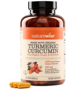 NatureWise Curcumin Turmeric Plus Ginger & BioPerine* 180 Vegan Capsules