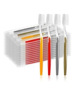 HQSLsund 200pcs Prepasted Disposable Toothbrushes Bulk Individually Wrapped Pre Pasted Soft Bristle Tooth Brush Set Travel Toothbrushes for Homeless Gift Hotel Camping Travel