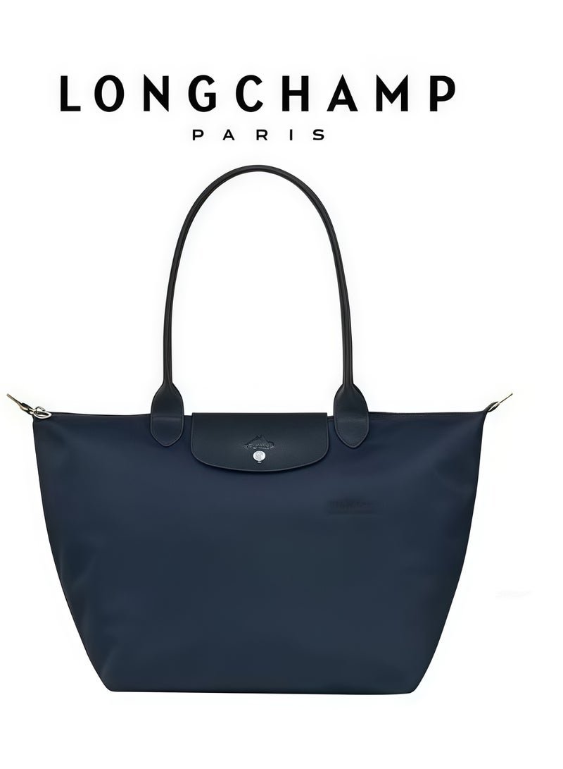 Longchamp Women's Classic Fashion Versatile Large Handbag Shopping Bag Shoulder Bag Handbag Eco-friendly Ocean Blue