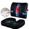 MIXSNOW Portable Ergonomic Memory Foam Seat Cushion and Lumbar Support Pillow Set for Car Office Computer Chair Wheelchair