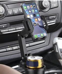 GROIC Car Cup Holder Phone Mount, 2 in 1 Universal Cell Phone Mount for Car, Adjustable Long Gooseneck Phone Holder 360° Strong Cup Holder for Car, Automobile Cradles,Automotive Interior