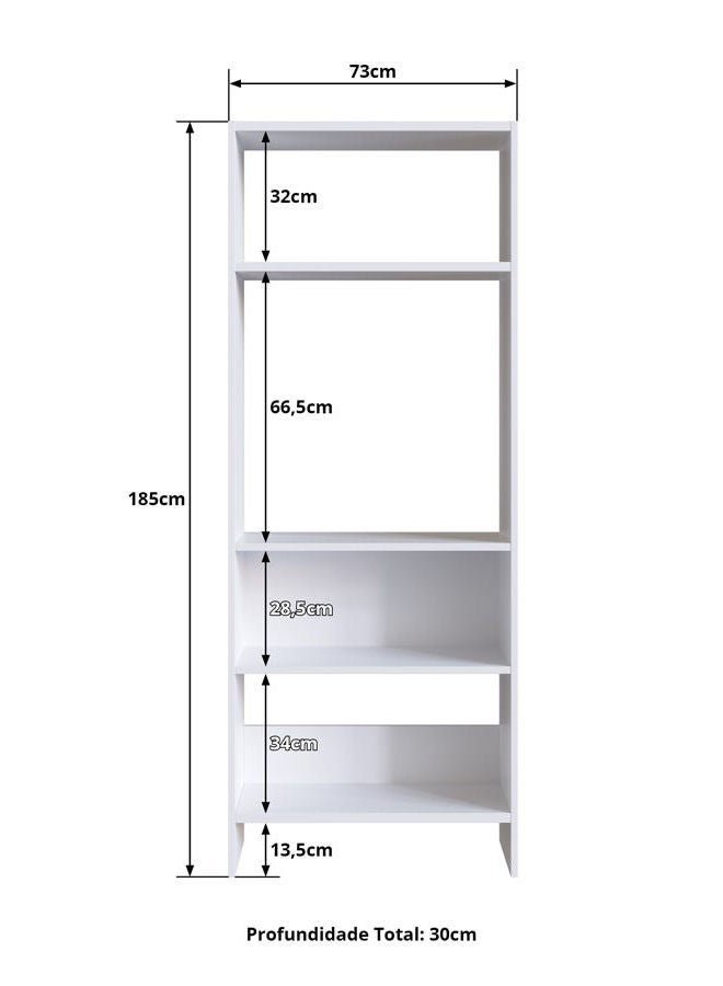 DANUBE HOME Aggron Book Case With 1 Door Cabinet 4 Tier Modern Design Wooden Book Organiser Cupboard Space Saving Display Storage Rack For Home Office Living Room Kitchen White