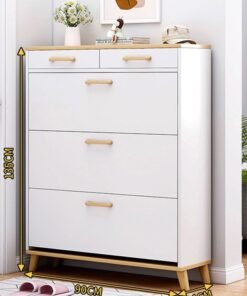 NKX Wooden Large Capacity Storage Shoe Cabinet Rack