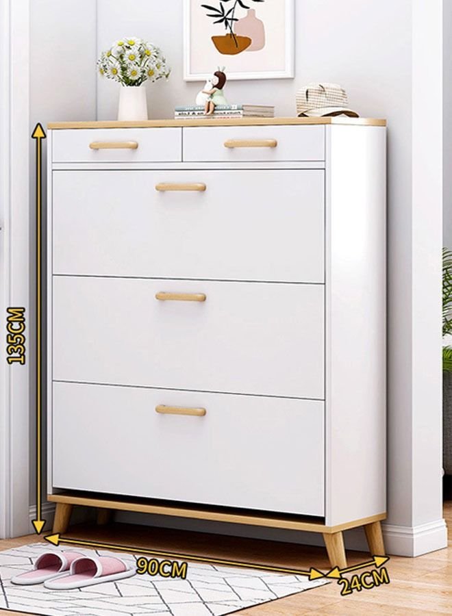NKX Wooden Large Capacity Storage Shoe Cabinet Rack