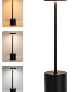 AQUILUX Table Lamp LED lampshade for bedside table Touch Sensor Desktop Night Light Rechargeable Wireless Reading Lamp for Restaurant Hotel Bar Bedroom Decor Light