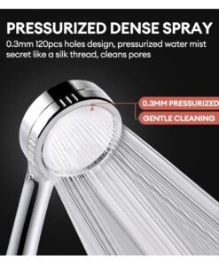 Jomoo Filtered Shower Head with Shower Filter For Chlorine Removal and Hair Skincare Protection, High Pressure Water Saving Showers, Chrome Plated Showerhead