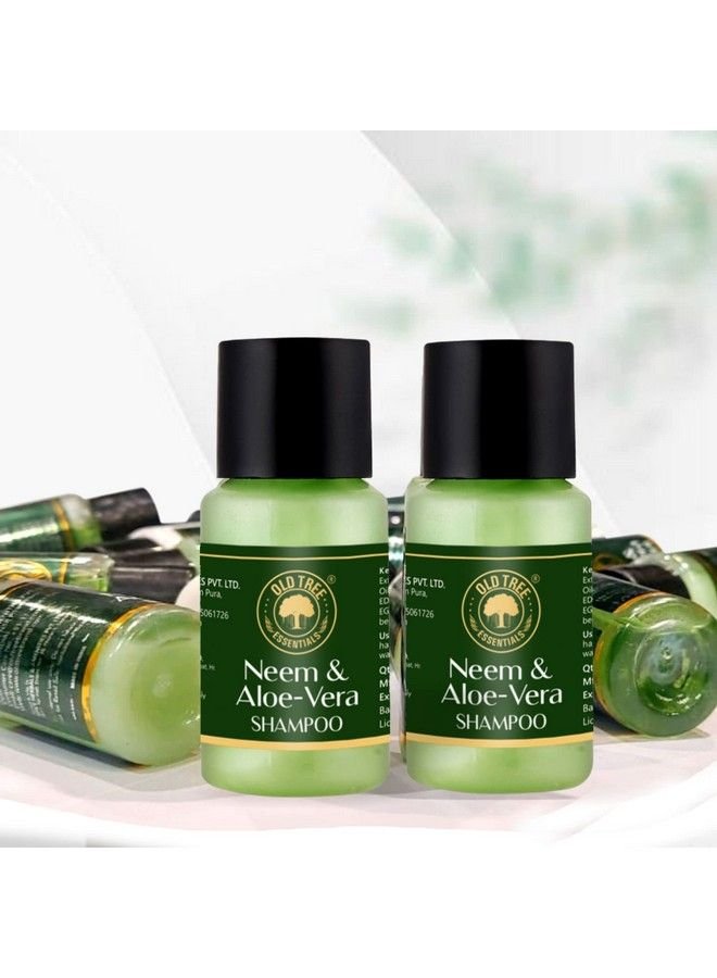 Old Tree Neem & Aloevera Hair Shampoo Toiletries Kit 20Ml (Set Of 100 Pcs) ; Travel Size Small Shampoo Kit For Travelling Hotel Room Guest House ; Hotel Amenities And Accessories