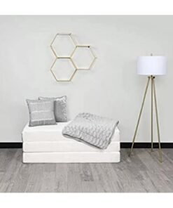 Comfy White Knitted Cotton Folding Medicated Foam 180 X 90 X 7Cm Portable Classic Mattress
