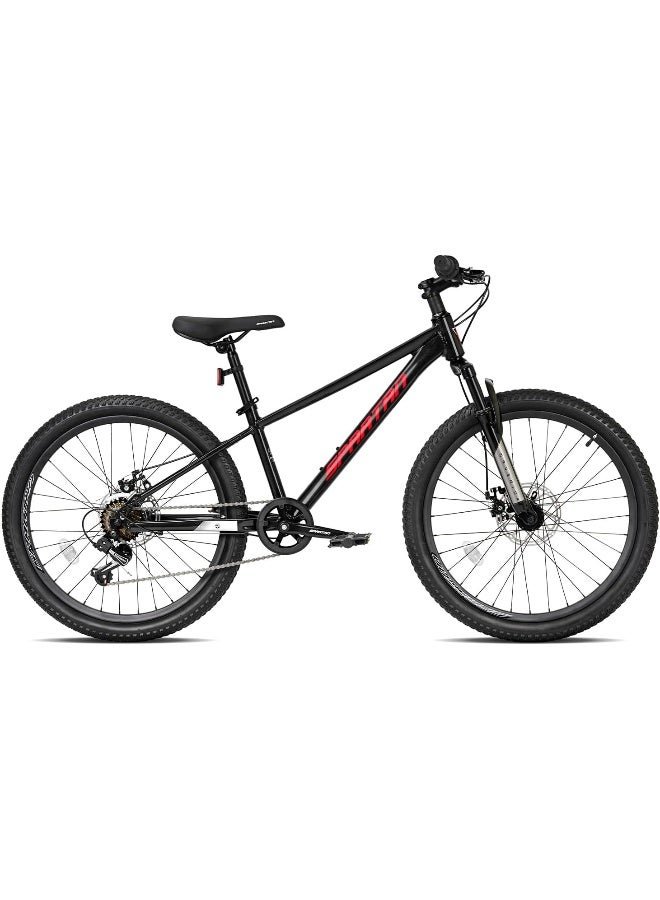Spartan Maverick Mountain Bike – 24 Inch Wheel, 7-Speed Shimano, Black - Image 2