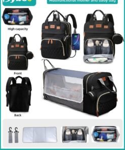 Bybeo Baby Diaper Bag Backpack, Multifunction Diapers Changing Station for Boys Girls Outdoor and Travel, Infant Shower Gifts, Large Capacity, 900d Oxford, USB Port