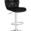 Bar Stools, Modern Swivel Bar Chairs, Adjustable Faux Leather Upholstered Bar stools Counter Height with High Backrest for Bar, Kitchen Island, Dining Room（Black，HID846）