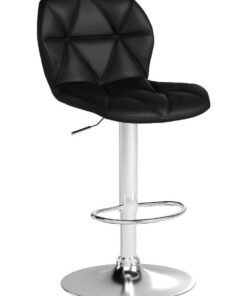 Bar Stools, Modern Swivel Bar Chairs, Adjustable Faux Leather Upholstered Bar stools Counter Height with High Backrest for Bar, Kitchen Island, Dining Room（Black，HID846）