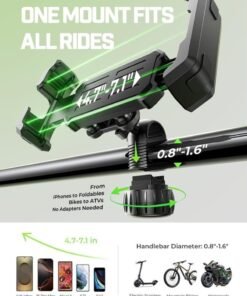 Auger Bike Phone Holder, 360° Rotation & Anti-Vibration Quick Release Motorcycle Phone Mount, Bicycle Phone Holder, Handlebar Phone Mount, Scooter Ebike Accessories, Bicycle Accessories, for iPhone Samsung Google Pixel, Black - Image 5