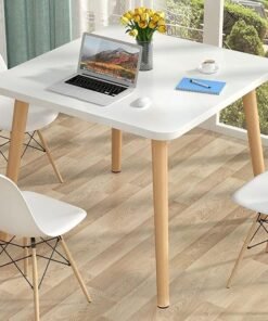 Modern Dining Table Eames Table Simple Wooden Small Square Table for Small Space Like Home Living Room Office Meeting Room Kitchen Lounging and Cafeterias - Image 4