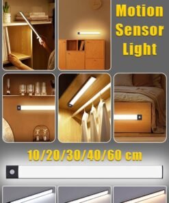 MITOYO Motion Sensor Light - Aluminum Alloy LED Light - Cordless Under Cabinet Light - White, Warm, Natural Light - Human Body Sensor - Magnetic Installation - Rechargeable Night Light for Kitchen, Staircase, Bedroom, Drawer