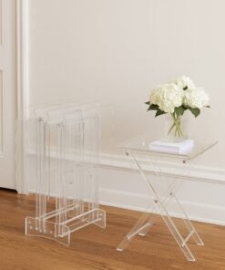 Versatile side Acrylic tables set 4 pieces made entirely of premium clear acrylic.