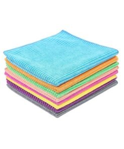 VIO 10 Pack Microfiber Cleaning Cloth All Purpose Cleaning Soft Absorbent Durable Towels for Home Appliances Kitchen Washroom Car Furniture Washing Drying Reusable Lint Free Streak Free Rags