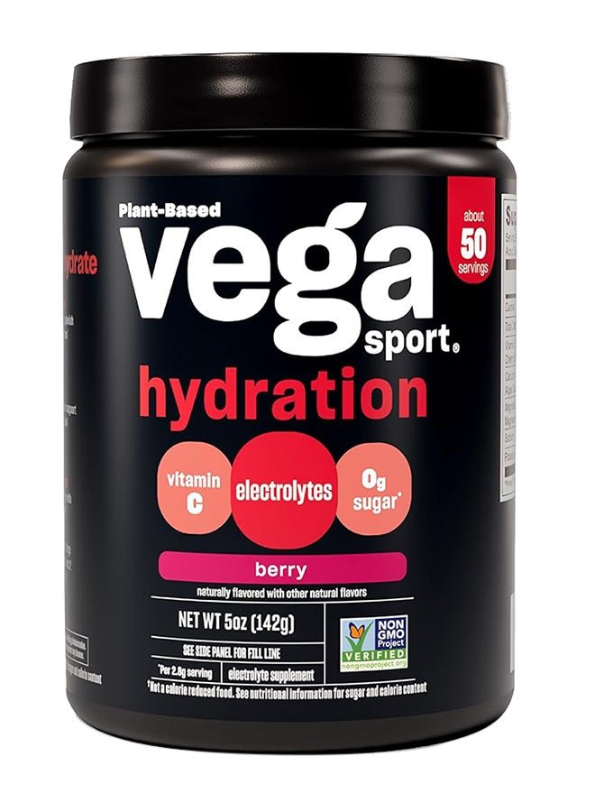 Vega Sport Hydration Berry Plant Based Infused With Vitamin C And Electrolytes 50 Servings 142G